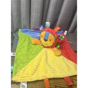 Taggies Lion Baby Lovey Security Blanket Tags  Toy 14 Inch Textured Patch